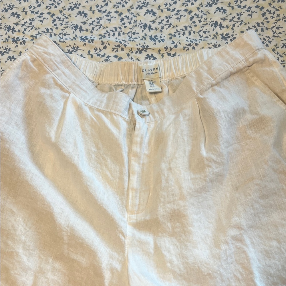 Calypso St. Barth Light Tan Linen Trousers
